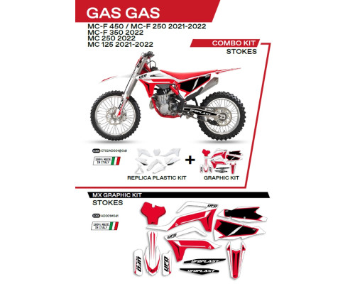 Набір пластику ufo ggkit702041 плюс набір наклейок gas gas mc 125 '21-'22