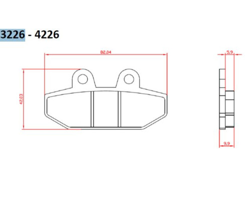 Гальмівні колодки brenta kh710 harley-davidson 1750/1870 '18-20, задні (ft 3226)