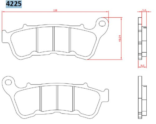 Гальмівні колодки brenta kh640 sintered metal (gold) harley-davidson xl883/xl1200 '14-, передні (ft 4225)