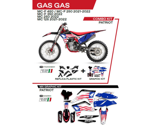 Набір пластику ufo ggkit702001 плюс набір наклейок gas gas mc 125 '21-'22