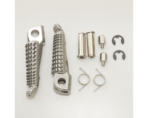 Biketec parts rider комплект підніжок в комплекті з кріпленнями kawasaki zx-6r/zx-10r '03-13, ninja 650r '06-13, er6 '09-10, kle 650 '08-13, z 750 '04-11, z 1000 '03-13, z 1000sx '11-13 колір срібло