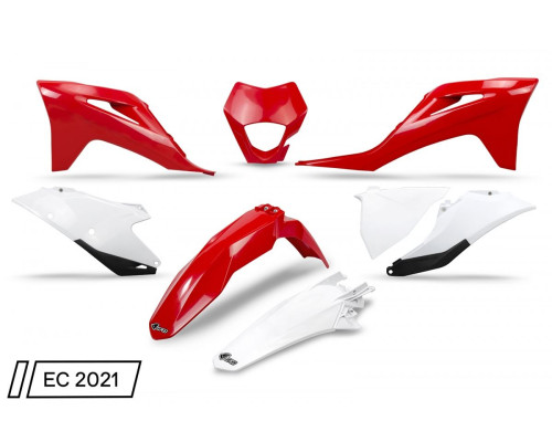 Пластиковий комплект UFO gas gas ec / ec-f 250 / 300 / 350 '21-'23 з кришкою лампи колір oem (червоний/білий)