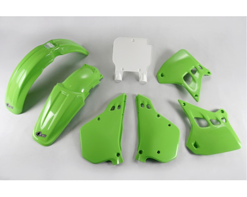 Комплект пластиковий UFO kawasaki kx 250 '90-'91, колір oem (зелений/білий) (ka188e999) (ka188e999)