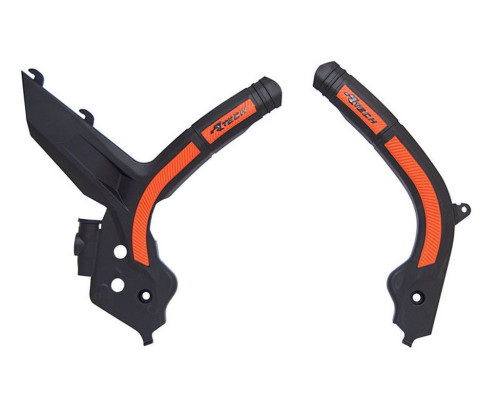 Racetech (rtech) захист рами (комплект) біматеріал super grip ktm sx 125/150/250 '19-21, sxf 250/350/450 '19-21, sxf 450 '18-21, exc/excf 150/250/350/450 '20-21 колір чорно-помаранчевий