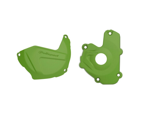 Комплект кришок генератора та зчеплення polisport kawaski kx 250f '13-'16 зелений (8460800002+8435800002)