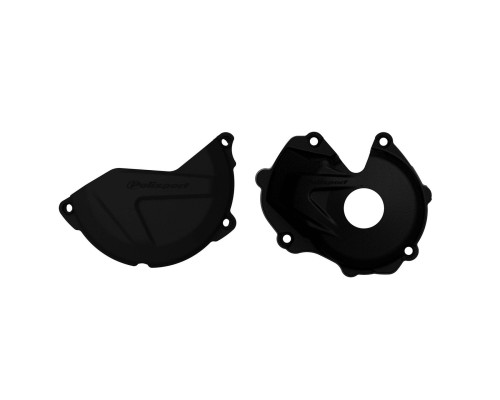 Комплект кришок генератора та зчеплення polisport kawaski kx 450f '16-'18 чорний (8460900001+8454500001)