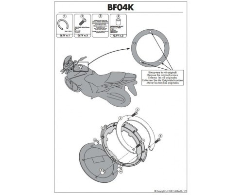 Kappa Tanklock Кріплення для Kawasaki ER-6N/ER-6F/Versys 1000 Чорний