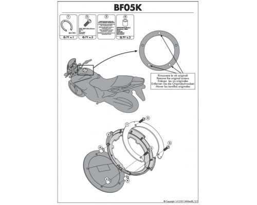 Kappa Tanklock Кріплення для Баків YAMAHA/MV/Cagiva Чорний