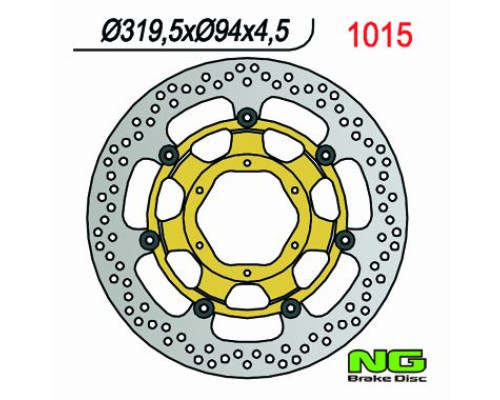 Ng передній гальмівний диск honda cbr 1000 rr '06-'07, vtr 1000 sp1/sp2 '00-'04 (320x94x4.5mm) (6x6.5mm) плаваючий