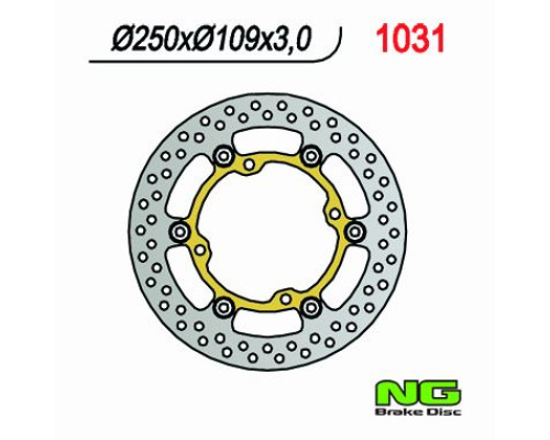 Диск передній гальмівний kawasaki kxf 250/450 '03-'14 (250x109x3) (4x9.5mm) плаваючий