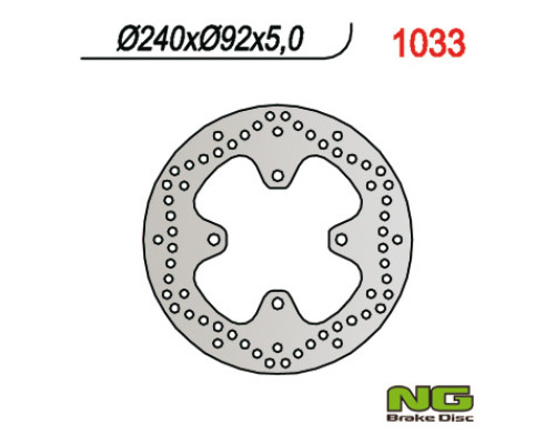 Ng гальмівний диск задній yamaha x-max 125/250 '05-'09 (240x92x5) (4x10,5mm)