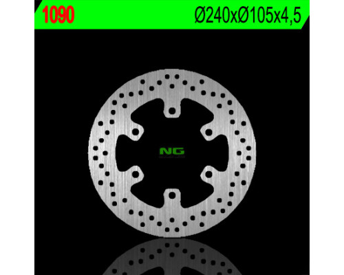 Ng гальмівний диск передній piaggop 50/125/250/300/400/500, gilera 125/200/500, bmw g650x-зад (240x105x4.5) (6x6.25mm)