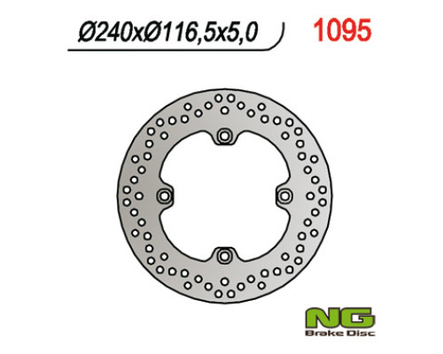 Ng гальмівний диск задній honda cbf 500/600/1000, cbr 600f 11-13 (240x116x5) (4x10,5mm)cbf1000 '06-'16