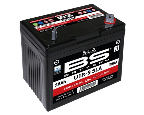 Акумулятор bs u1r-9 (fa) sla 12v 28ah 195x125x176 не обслуговується - затоплений (300a) - газонокосарка