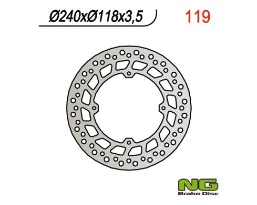 Ng передній гальмівний диск honda crm 125, xlr 125, xr 250/600 (240x118x3.5)