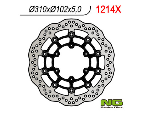 Ng передній гальмівний диск suzuki gsxr 600 '08-'18, gsxr 750 '08-'18, gsxr 1000 '09-'16, gsx 750z '08-'14 (310x102x5) хвиля плаваюча
