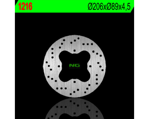 Ng задній гальмівний диск polaris 325/330/500 '02-'06 (206x89x4.5) (4x8.5mm)
