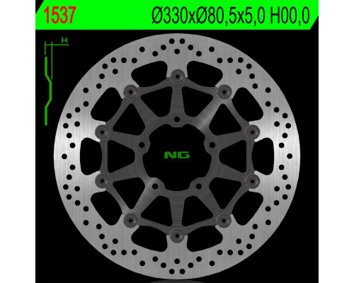 Ng гальмівний диск передній kawasaki zx 10r 16-18 (330x80,5x5) (5x10,5mm)