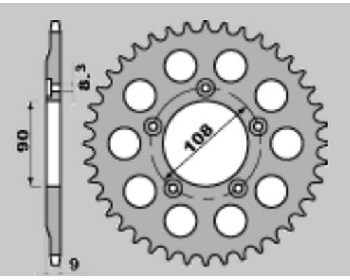 Jr задня зірочка 1026 38 ducati 750 paso '86-'90, 906 paso '90-'93