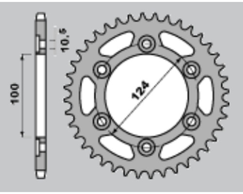 Jr задня зірочка 1027 40 ducati 750 ss '99-'02, 900ss '98-'02, monster 750/900