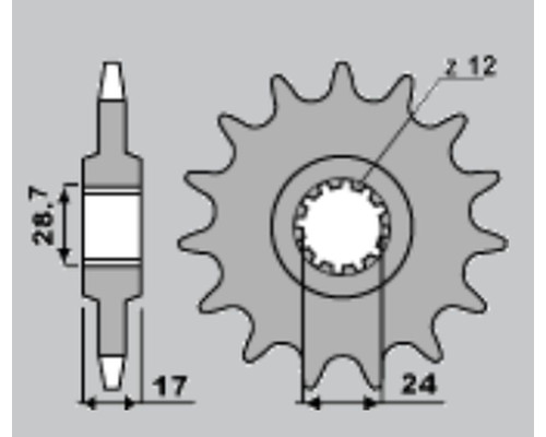 Jr передня зірочка 2073 14 honda cbf 600 '04-'07, cbr 600f '97-'98, hornet 600 (137114jt)