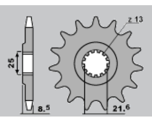 Jr передня зірочка 2137 16 kawasaki z 1000 '03-'08 (jtf1537.16)