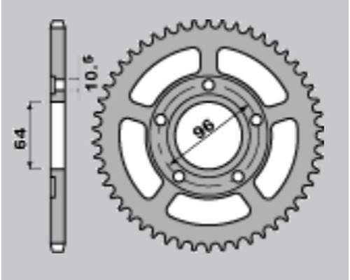 Jr задня зірочка 242 53 honda xl125r '82-'87 (pro link) (jtr242.53)