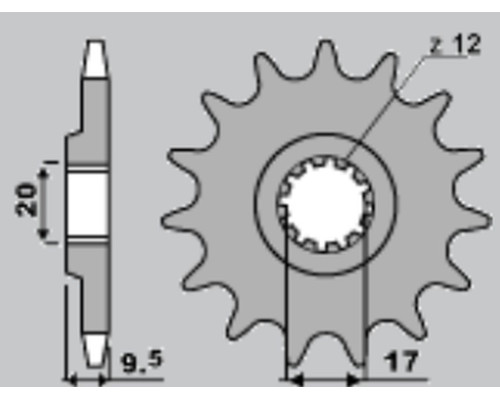Jr передня зірочка 7005 12 ktm sx 65 '98-'15 (jtf1906.12)