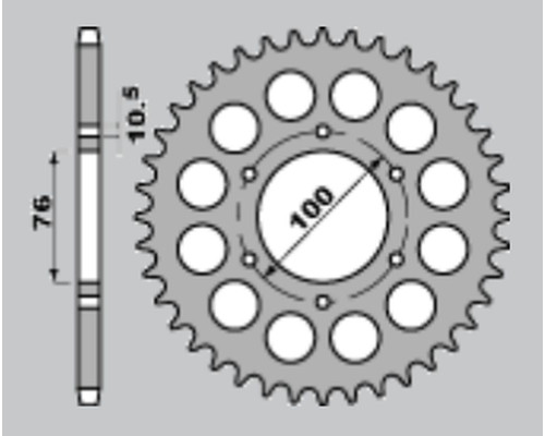 Jr задня зірочка 816 48 suzuki gsx 1100f '88-'96, gsx-r 1100 '89-'00, suzuki gs 550 '79-'88, gsx 750 '83-'03, fr 900rr '94-'00