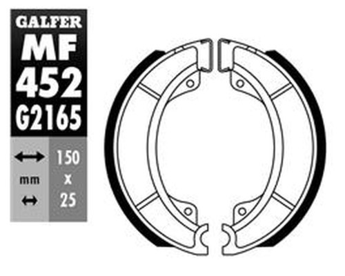 Гальмівні колодки galfer передні sh527 (y527) YAMAHA sr 125 '82-'97, sr 250 '80-'90, задні cpi aragon 125 '07-,(25x130mm)