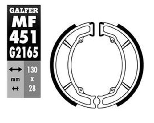 Galfer задні гальмівні колодки sh506 YAMAHA dt 125lc '84-, dt 80lc '85-'88, rd 125lc '82-'86, sr 250 '80-'97, tt 250/350 '86-'92, tt 600 '87-'92, tzr 80/125 '87-'9 1, xt 350 '85-'90, xv 250 virag