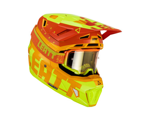 Leatt 7.5 V23 Шолом Мотоциклетний Комплект з Окулярами VelociЗАДНІ4.5 Iriz Розмір S (55-56 см) Жовтий Флуо/Помаранчевий