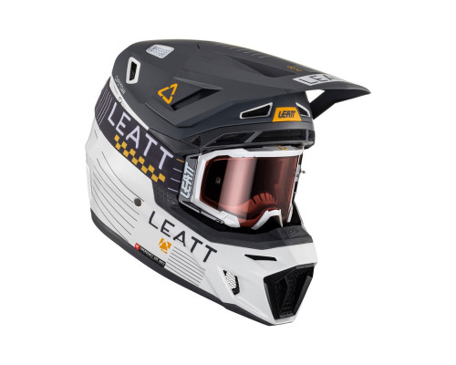 Leatt 8.5 V23 Шолом Мотоциклетний Комплект з Окулярами VelociЗАДНІ5.5 Металік XXL (63-64 см) Графітовий/Білий