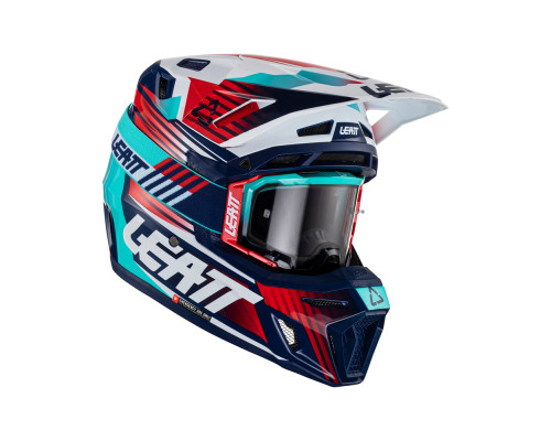 Leatt 8.5 V23 Шолом Мотоциклетний Комплект з Окулярами VelociЗАДНІ5.5 Розмір L (59-60 см) Синій/Червоний/Темно-синій