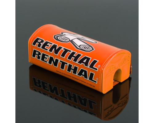 Губка для керма renthal з логотипом renthal помаранчевого кольору на жирній панелі з логотипом renthal
