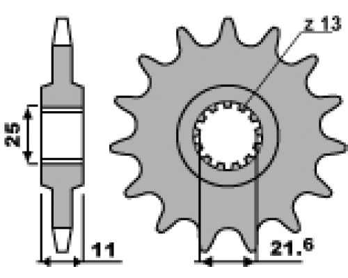 Pbr передня зірочка 580 17 18nc yamaha fz/fzr/gts (jtf580.17) (ланцюг 530)