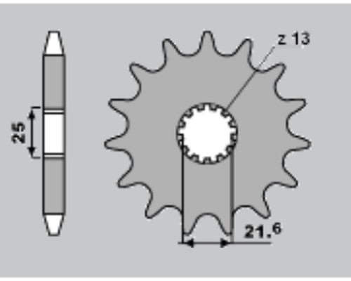 Cht передня зірочка 518 13 kawasaki kz/gpz 650/750 (518-13) (jtf518.13)