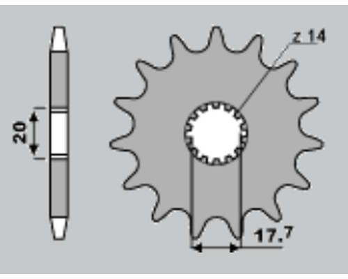 Cht передня зірочка 577 13 yamaha yz 85 '02-'15 (jtf558.13)* (ланцюг 428)