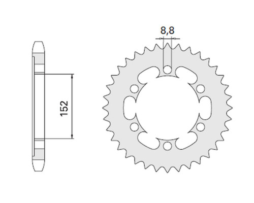 Cht задня зірічка 841 42 (841-42) yamaha sr 500 78-80, xt 500 76-80 (ланцюг 530)