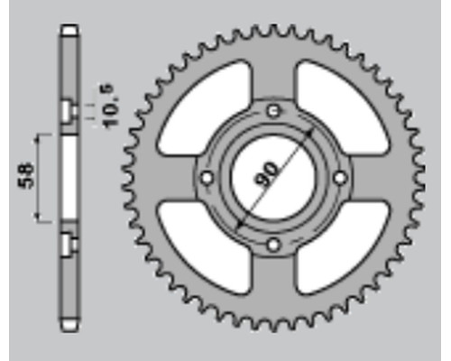 Cht задня зірочка 279 40 honda honda mtx 125r 83-94 (279-40) (jtr27.40, jtr273.40)