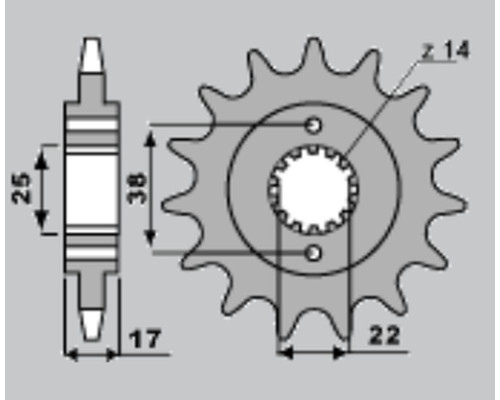 Cht передня зірочка 2094 15 ducati 900 monster ie 00-02 (4041-15)