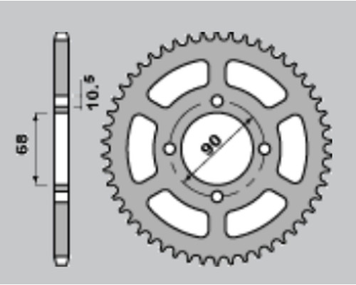Cht задня зірочка 243 53 honda mtx125r 83-94 (241-53) (jtr241.53)