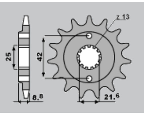 Cht передня зірочка 525 17 kawasaki er5 97-06, kle500 97-07 (jtf512.17)