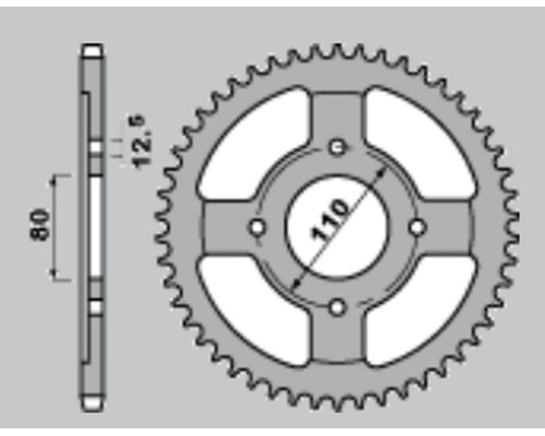 Cht задня зірочка 284 40 honda cb 650 79-81 (284-40) (jtr284.40)