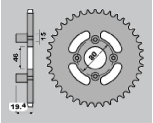 Cht задня зірочка 319 50 fantic 50 (rg6) (319-50)