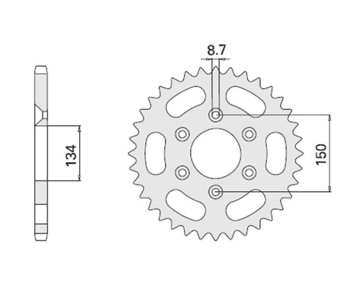 Cht задня зірічка 4350 52 (459-52) honda cb 500 (94-03), cb 750 (92-03) (jtr1332.52) (ланцюг 525)