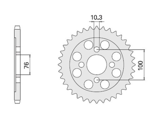 Cht задня зірочка 803 56 suzuki vl 125 intruder 00-07 (2012-56) (ланцюг 428)