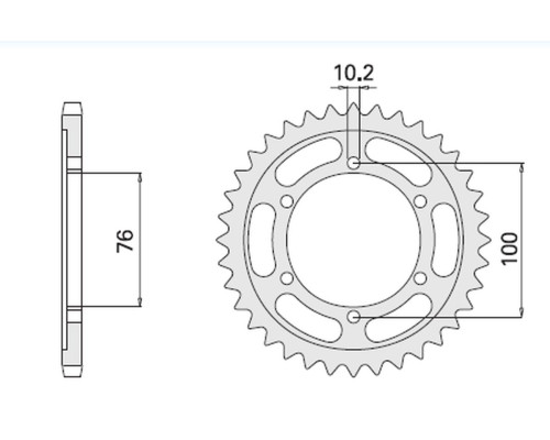 Cht задня сталева зірочка 816 48 suzuki gsxr1100, gsxr750 (92-95) (jtr816.48)* (ланцюг 530) - взаємозамінна з 825 48 (816-48)