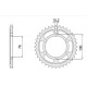 Cht задня сталева зірочка 816 48 suzuki gsxr1100, gsxr750 (92-95) (jtr816.48)* (ланцюг 530) - взаємозамінна з 825 48 (816-48)