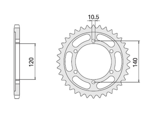 Cht задня зірочка 498 39 suzuki gsxr 1300 99-07 (a4150499400)